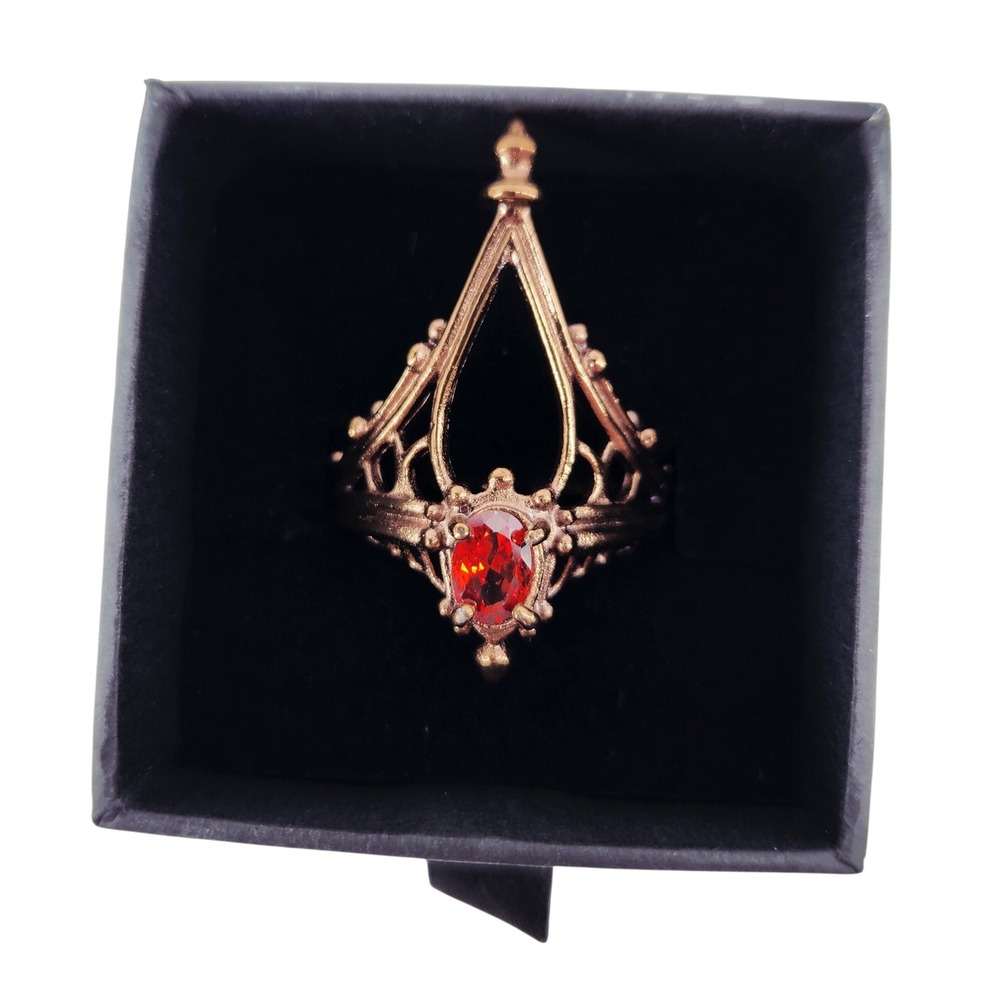 Lively Ghosts Cathedral Solace Ring Copper Red Stone Gothic Victorian Size 11‎